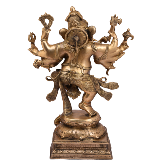 Brass Ten-Hand Dancing Ganesh Statue Idol KBH05170