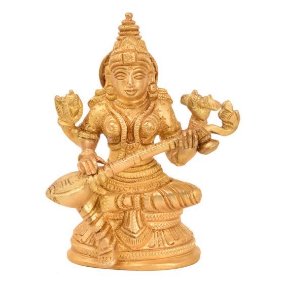 Brass Sarashwati finee 5 Inch KBH05199