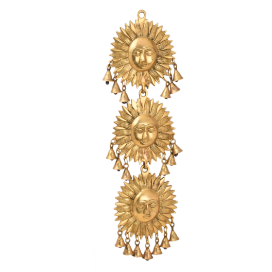 Brass Sun bell Wall Hanging 22 Inch KBH05222