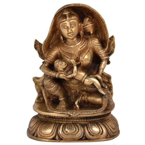 Brass Mother and Baby Statue KBH05303