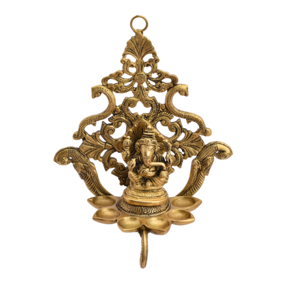 Brass Ganesh Five Step Wall Hanging KBH05340