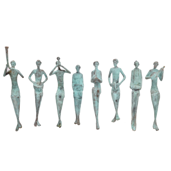Brass Musical Set of 8 Musicians Figurines KBH05408