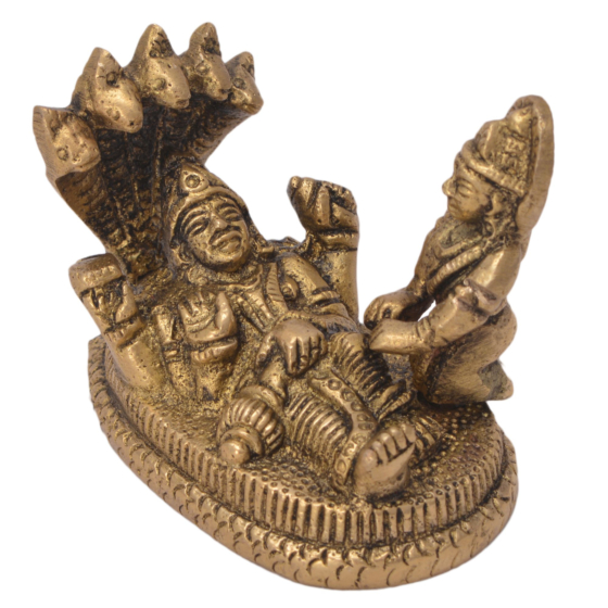 Brass Small Lord Vishnu & Lakshmi Statue KBH05651