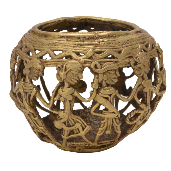 Brass Round Pan with Pen Stand KBH05685