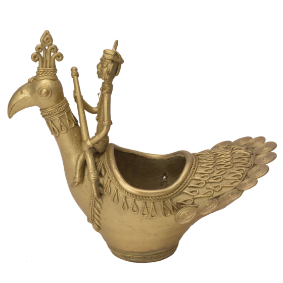 Brass Peacock with Man Pen Stand KBH05686