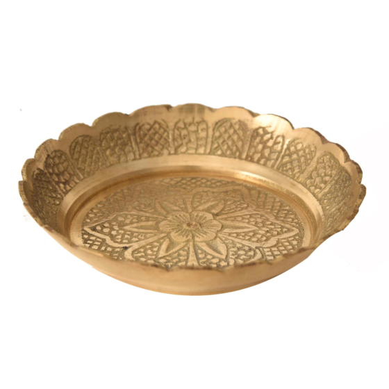 Brass Flower Design Plate KBH05735