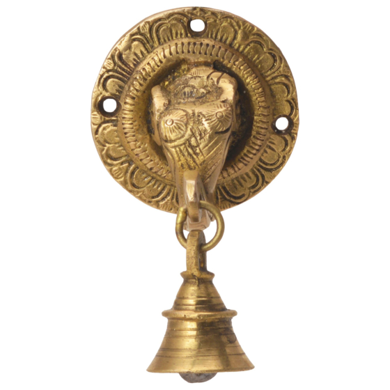 Brass Elephant Face Bell Hanging KBH05976