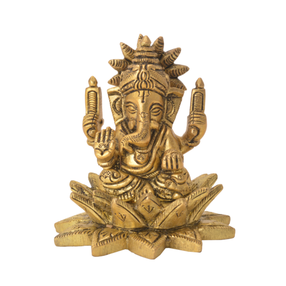 Brass Kamal Ganesh Statue KBH06152