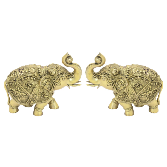 Brass Elephant Set of 2 KBH06263