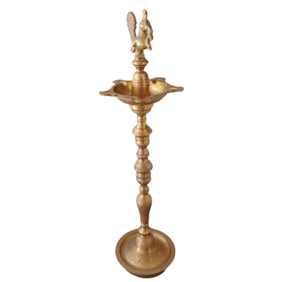 Brass Standing Peacock Diya KBH06483