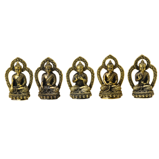 Brass Buddha Mudras Tibet Brass Set Figurines KBH06553