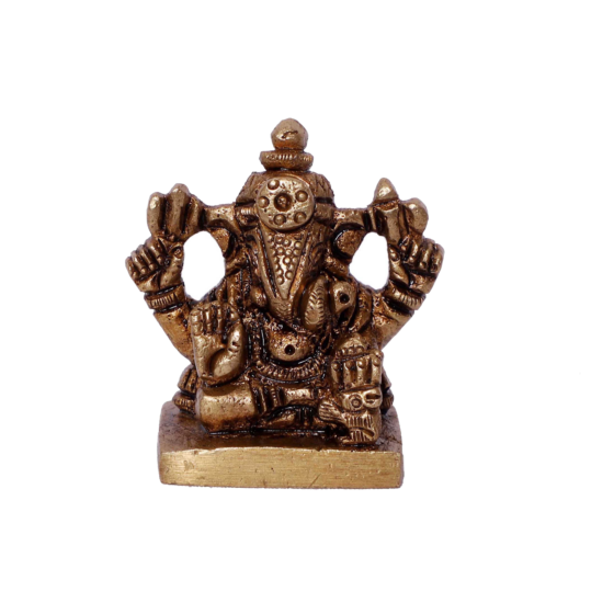 Brass Srimant Dagdusheth Halwai Ganesha Idol KBH06804