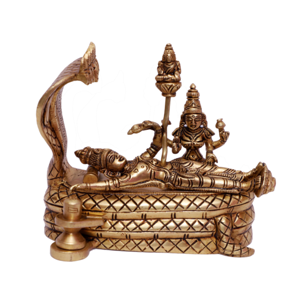 Brass Vishnu-Lakshmi Idol KBH06812