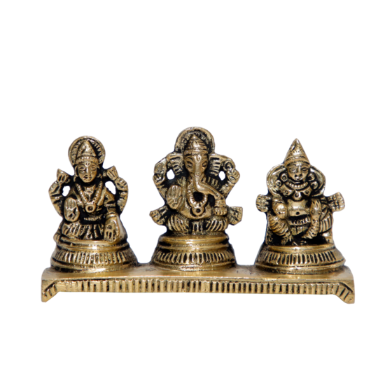 Brass Ganesh Laxmi Saraswati Idol KBH06988