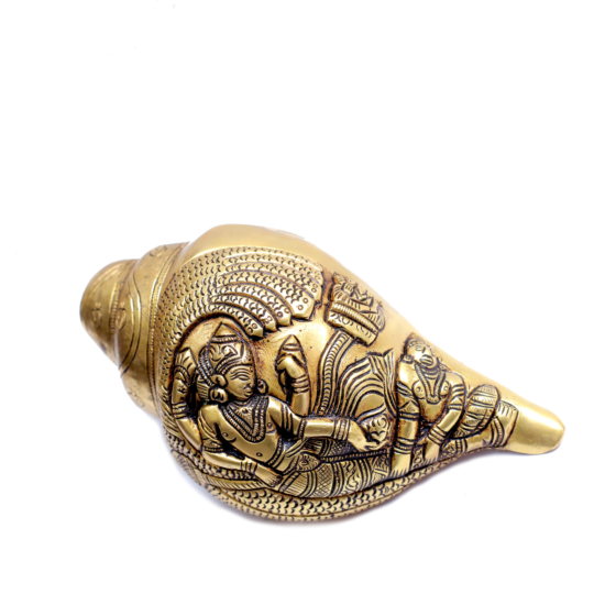 Brass Vishnu Lakshmi Shankh 3 Inch KBH07006