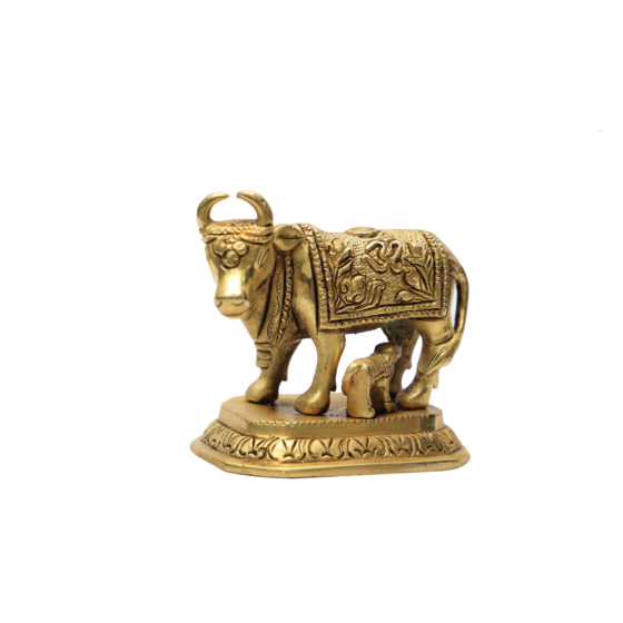 Brass Super Fine Finish Cow with Calf Statue KBH07061