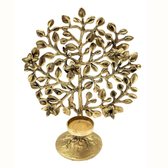 Brass Tree Candle Stand 9 Inch KBH07084