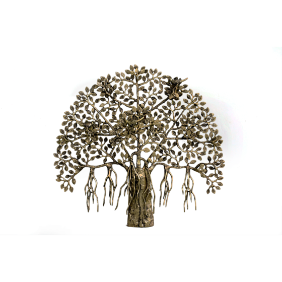 Brass Wall Hanging Bird on Banyan Tree KBH07103