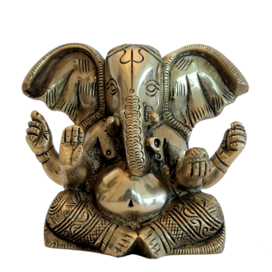 Brass Ganesha Big Ear Idol 3 Inch  KBH07146
