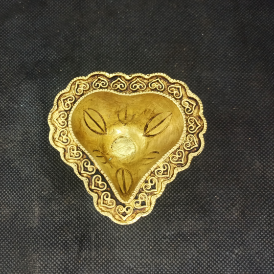Brass Diya Heart Shape Divi KBH07242