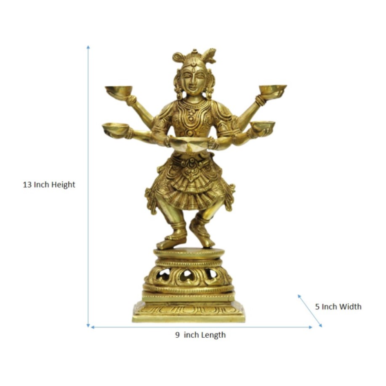 Brass Deep Lady 5 Diya KBH07265