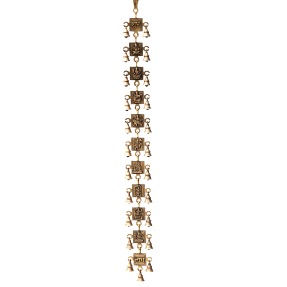 Brass Subh Labh Ganesh Laxmi Saraswati Ambe Hanuman Radha Krishna Krishna Kalka Maa Shankar Bell 11 Step BH07275