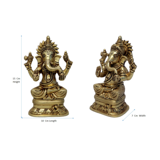 Brass Ganesha Sitting on Bajath Idol KBH07293