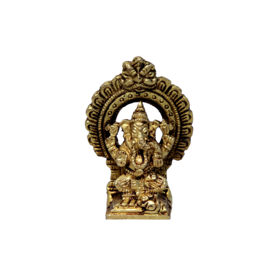 Brass Kaman Small Ganesh Idol KBH07301