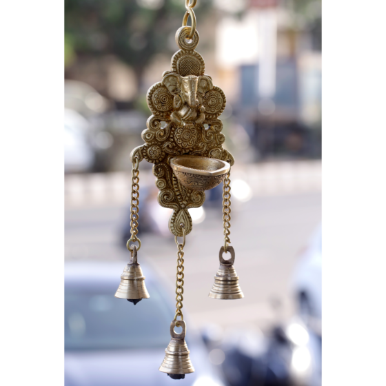 Brass Ganesh Wall Hanging Diya KBH07318