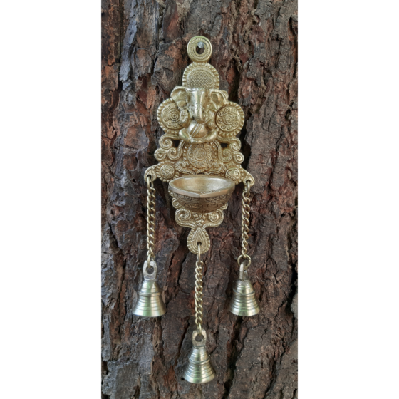 Brass Ganesh Wall Hanging Diya BH07318