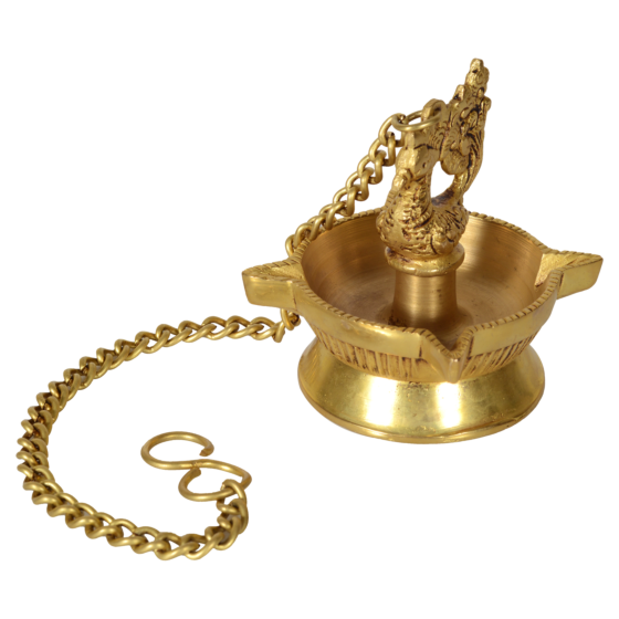 Brass Diya with Peacock KBH07356