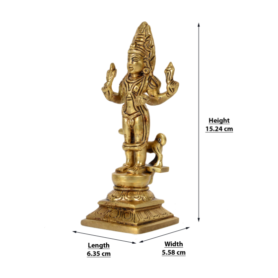 Brass Kalbhairav Idol 6 Inch KBH07366