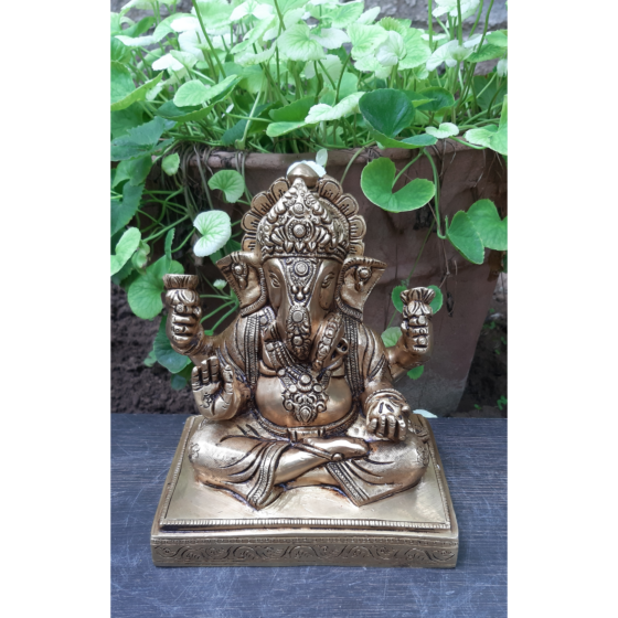 Brass Dagdu Ganesh Idol KBH07377