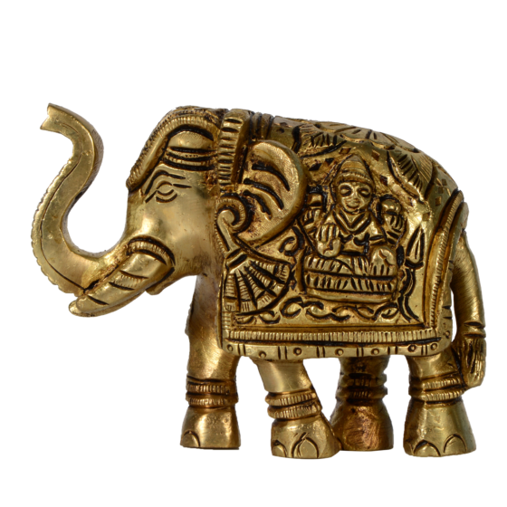 Brass Elephant with Upward Trunk KBH07382