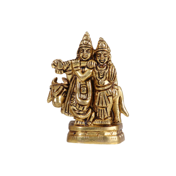 Brass Radha Krishna Small Idol KBH07412
