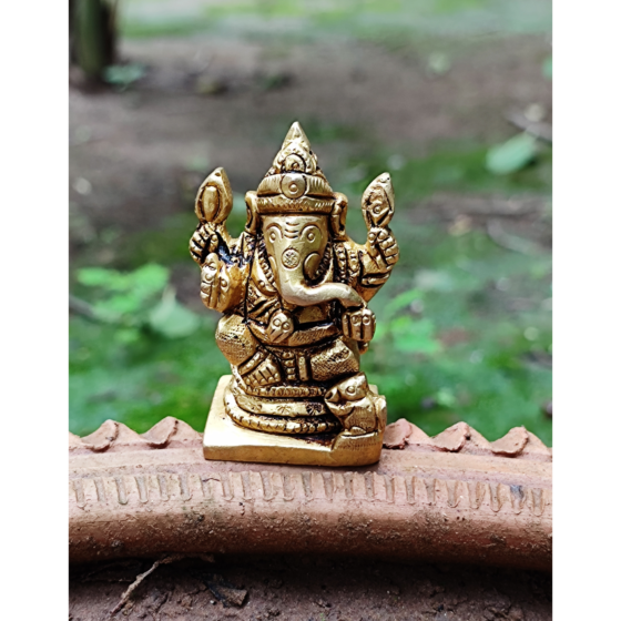 Brass Small Lord Ganesha Idol KBH07435