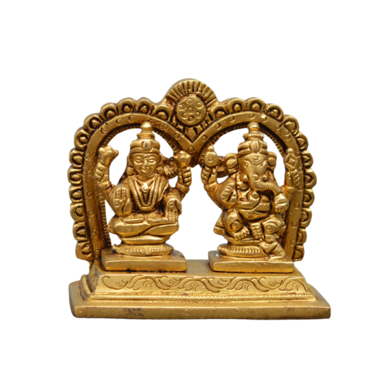 Brass Small Kaman Laxmi Ganesh Idol KBH07466