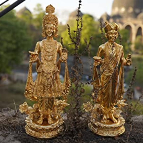 Brass lord swaminaryan Pair  14 Inch KBH07692