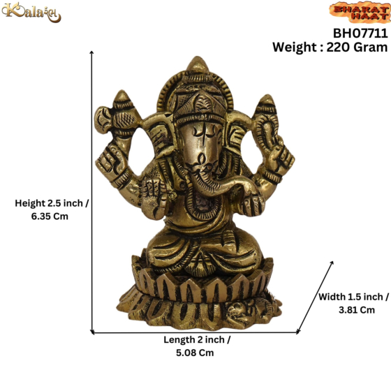 Handcrafted Ganesha Kamal Base Idol KBH07711