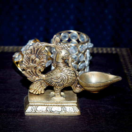 Brass Peacock Diya 5 Inch KBH07764