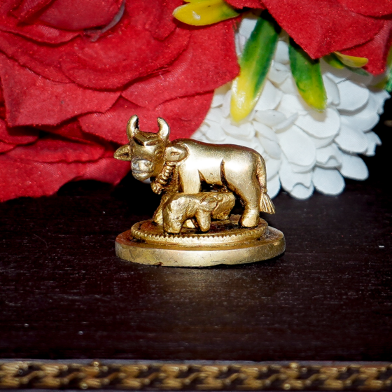 Brass Cow and Calf Miniature Idol KBH07779