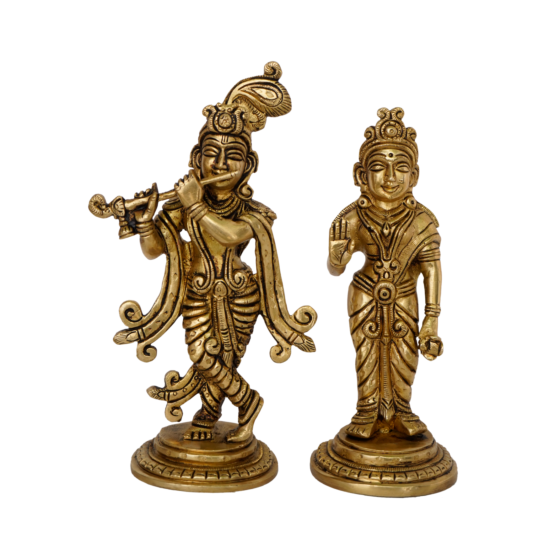 Brass Radha Krishna Statue Set KBH07912