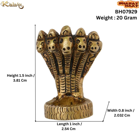 Brass 5 Face Snake Statue KBH07929