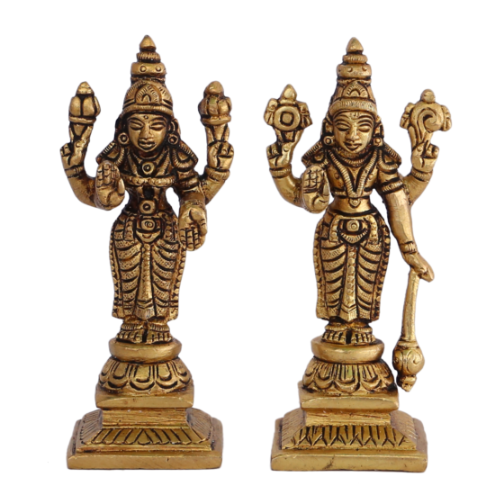 Brass Vishnu Laxmi Idol Set KBH08050
