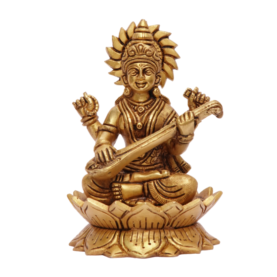Brass Kamal Saraswati Idol KBH08071
