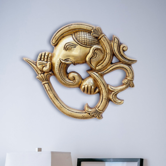 Brass Om Ganesh Plate  KBH08160