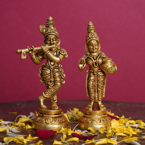 Brass Radha & Krishan Idol KBH08285