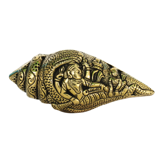 Brass Lord Vishnu Small Shankh KBH08577