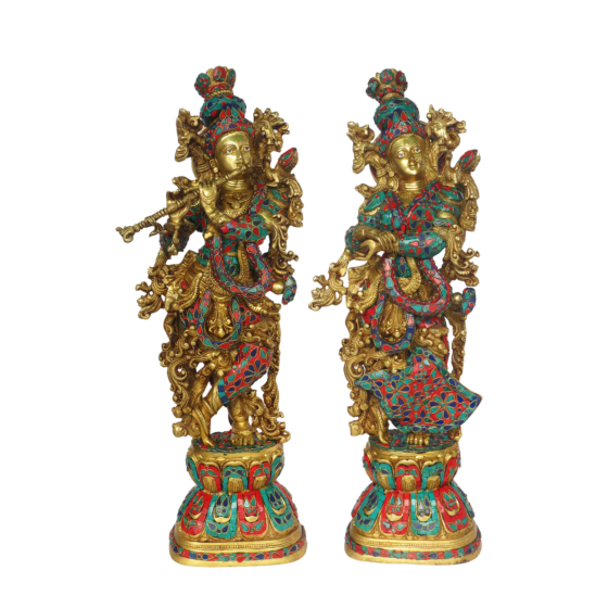 Brass Radha Krishna Idol  KBH08663