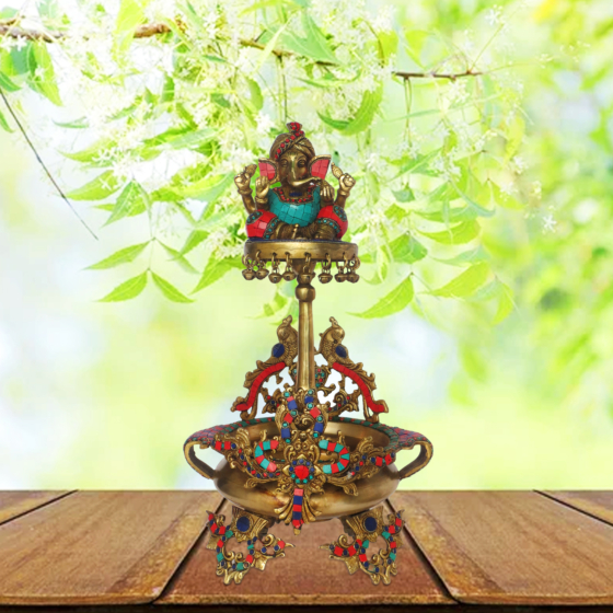 Brass Ganesh Urli  KBH08664